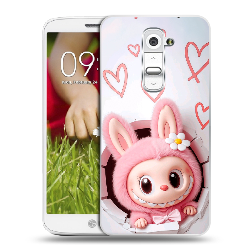 Пластиковый чехол на LG Optimus G2 mini с принтом Labubu Лабубу Пластиковый чехол на LG Optimus G2 mini с принтом Labubu Лабубу