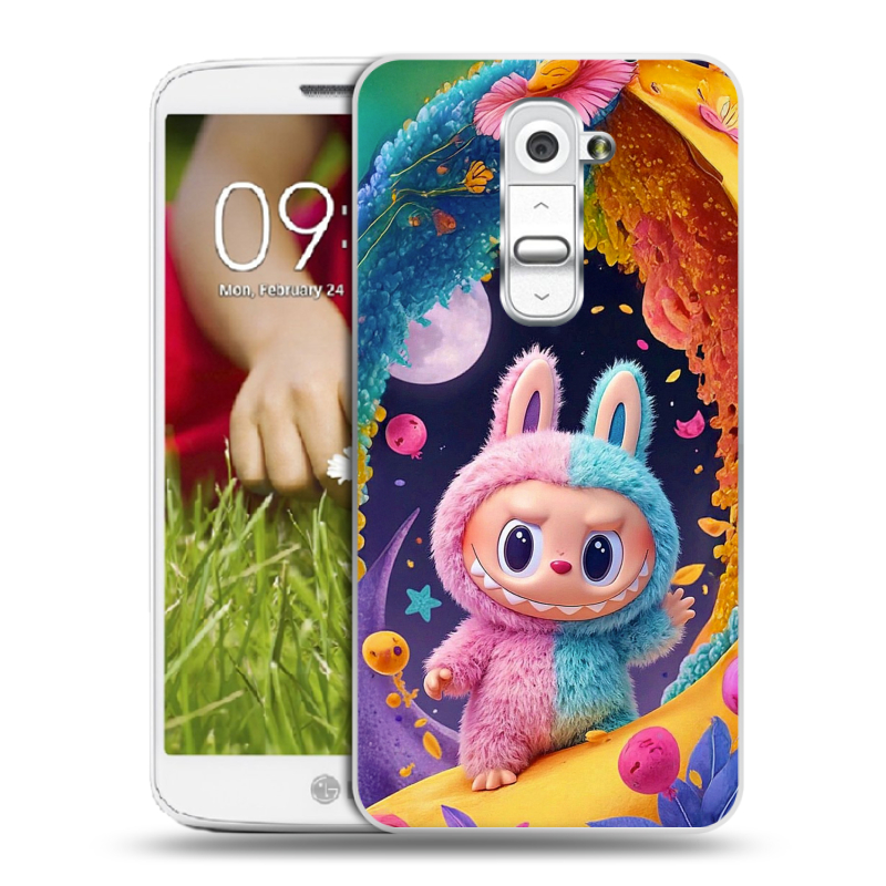 Пластиковый чехол на LG Optimus G2 mini с принтом Labubu Лабубу Пластиковый чехол на LG Optimus G2 mini с принтом Labubu Лабубу