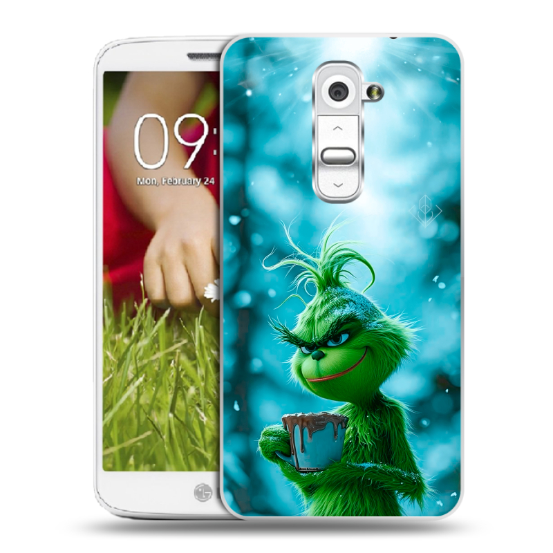 Пластиковый чехол на LG Optimus G2 mini с принтом Новый год гринч Пластиковый чехол на LG Optimus G2 mini с принтом Новый год гринч