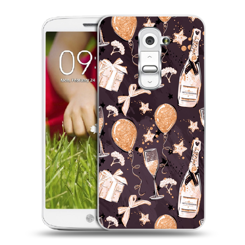 Пластиковый чехол на LG Optimus G2 mini с принтом Новый год Пластиковый чехол на LG Optimus G2 mini с принтом Новый год