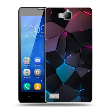 Пластиковый чехол на Huawei Honor 3c с принтом Геометрия неона Пластиковый чехол на Huawei Honor 3c с принтом Геометрия неона