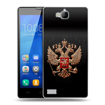 Пластиковый чехол на Huawei Honor 3c с принтом Герб России Пластиковый чехол на Huawei Honor 3c с принтом Герб России