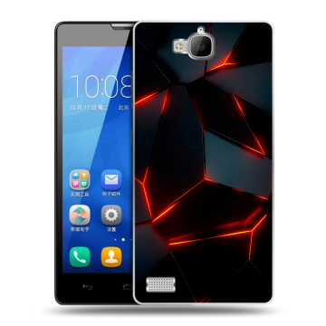 Пластиковый чехол на Huawei Honor 3c с принтом Яркие абстракции Пластиковый чехол на Huawei Honor 3c с принтом Яркие абстракции