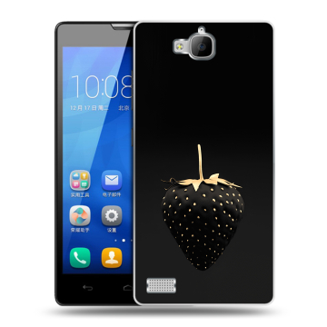 Пластиковый чехол на Huawei Honor 3c с принтом Черная клубника Пластиковый чехол на Huawei Honor 3c с принтом Черная клубника