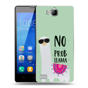 Пластиковый чехол на Huawei Honor 3c с принтом Лама Пластиковый чехол на Huawei Honor 3c с принтом Лама