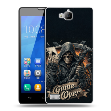 Пластиковый чехол на Huawei Honor 3c с принтом Скелет карты Пластиковый чехол на Huawei Honor 3c с принтом Скелет карты