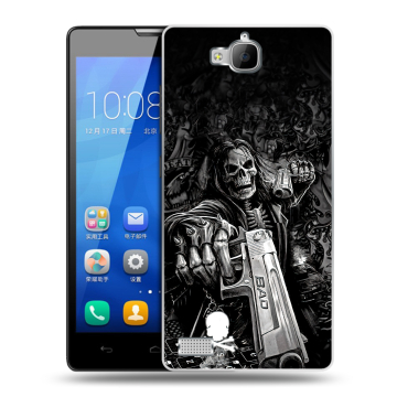 Пластиковый чехол на Huawei Honor 3c с принтом Скелет Пластиковый чехол на Huawei Honor 3c с принтом Скелет