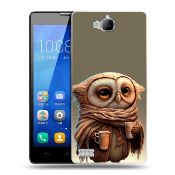 Пластиковый чехол на Huawei Honor 3c с принтом Сова Пластиковый чехол на Huawei Honor 3c с принтом Сова