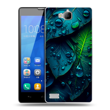 Пластиковый чехол на Huawei Honor 3c с принтом Листья Пластиковый чехол на Huawei Honor 3c с принтом Листья