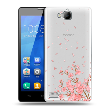 Пластиковый чехол на Huawei Honor 3c с принтом Ветка сакуры