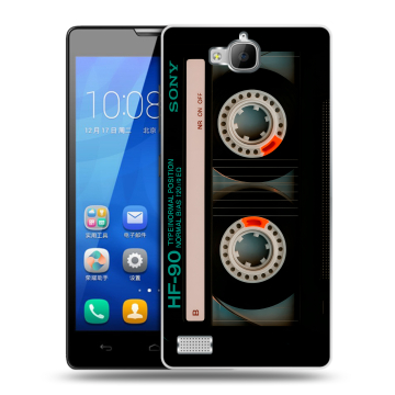 Пластиковый чехол на Huawei Honor 3c с принтом Кассета Пластиковый чехол на Huawei Honor 3c с принтом Кассета