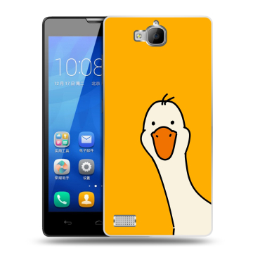 Пластиковый чехол на Huawei Honor 3c с принтом Утка Пластиковый чехол на Huawei Honor 3c с принтом Утка