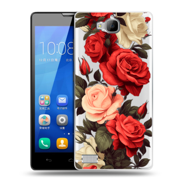 Пластиковый чехол на Huawei Honor 3c с принтом Розы