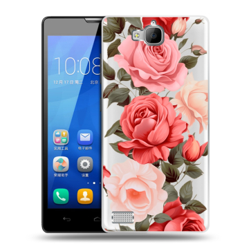 Пластиковый чехол на Huawei Honor 3c с принтом Розы