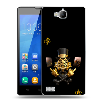 Пластиковый чехол на Huawei Honor 3c с принтом Золотой скрудж макдак