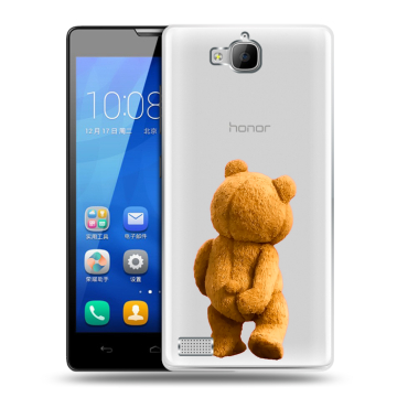 Пластиковый чехол на Huawei Honor 3c с принтом Медведь Пластиковый чехол на Huawei Honor 3c с принтом Медведь