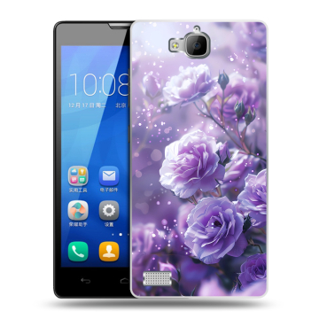 Пластиковый чехол на Huawei Honor 3c с принтом Розы цветы Пластиковый чехол на Huawei Honor 3c с принтом Розы цветы