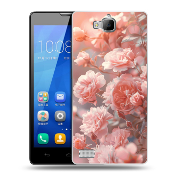 Пластиковый чехол на Huawei Honor 3c с принтом Розовые розы