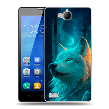 Пластиковый чехол на Huawei Honor 3c с принтом бабочки саккура Пластиковый чехол на Huawei Honor 3c с принтом бабочки саккура