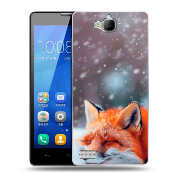 Пластиковый чехол на Huawei Honor 3c с принтом лиса