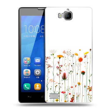 Пластиковый чехол на Huawei Honor 3c с принтом цветы