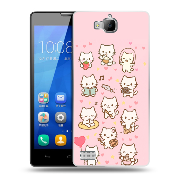 Пластиковый чехол на Huawei Honor 3c с принтом Hello Kitty Хелоу Кити