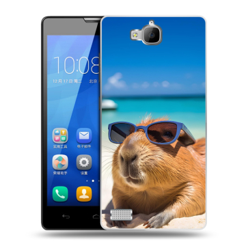 Пластиковый чехол на Huawei Honor 3c с принтом Капибара Пластиковый чехол на Huawei Honor 3c с принтом Капибара