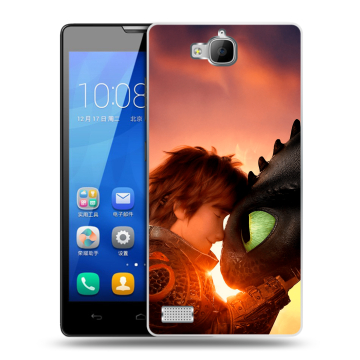 Пластиковый чехол на Huawei Honor 3c с принтом Как приручить дракона Пластиковый чехол на Huawei Honor 3c с принтом Как приручить дракона