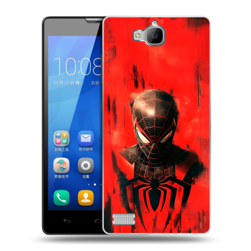 Пластиковый чехол на Huawei Honor 3c с принтом человек паук spiderman Пластиковый чехол на Huawei Honor 3c с принтом человек паук spiderman