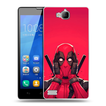 Пластиковый чехол на Huawei Honor 3c с принтом Дедпул Deadpool Пластиковый чехол на Huawei Honor 3c с принтом Дедпул Deadpool
