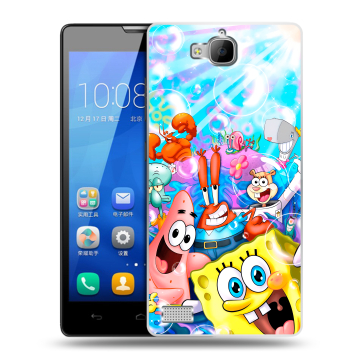 Пластиковый чехол на Huawei Honor 3c с принтом спанчбоб спанч боб Пластиковый чехол на Huawei Honor 3c с принтом спанчбоб спанч боб