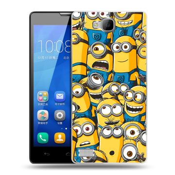 Пластиковый чехол на Huawei Honor 3c с принтом Миньоны Пластиковый чехол на Huawei Honor 3c с принтом Миньоны