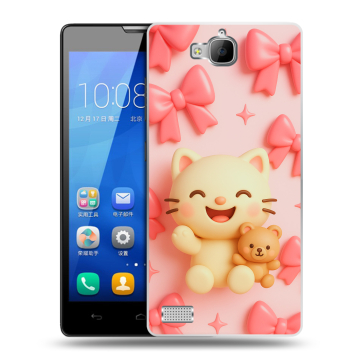 Пластиковый чехол на Huawei Honor 3c с принтом для девочек