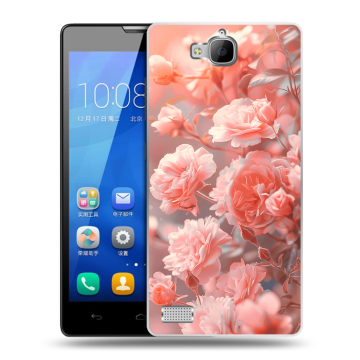 Пластиковый чехол на Huawei Honor 3c с принтом Розы цветы Пластиковый чехол на Huawei Honor 3c с принтом Розы цветы