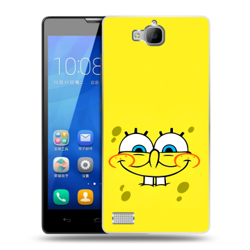 Пластиковый чехол на Huawei Honor 3c с принтом спанчбоб спанч боб