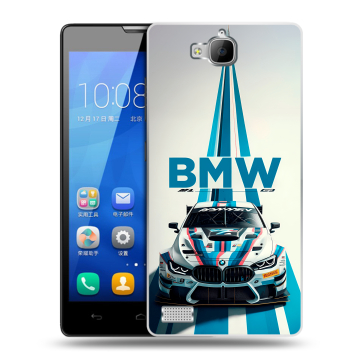 Пластиковый чехол на Huawei Honor 3c с принтом БМВ BMW