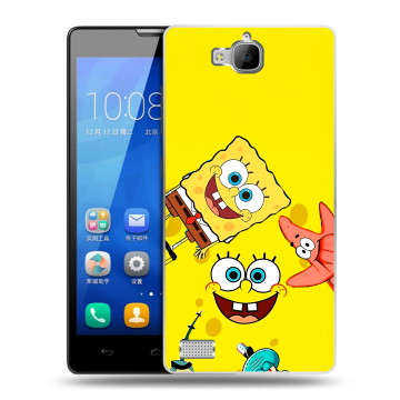 Пластиковый чехол на Huawei Honor 3c с принтом Спанч боб Спанчбоб Пластиковый чехол на Huawei Honor 3c с принтом Спанч боб Спанчбоб