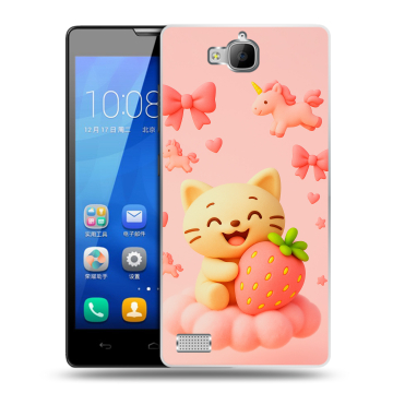 Пластиковый чехол на Huawei Honor 3c с принтом для девочек
