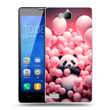 Пластиковый чехол на Huawei Honor 3c с принтом Панда Пластиковый чехол на Huawei Honor 3c с принтом Панда