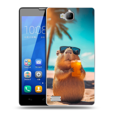 Пластиковый чехол на Huawei Honor 3c с принтом Капибара