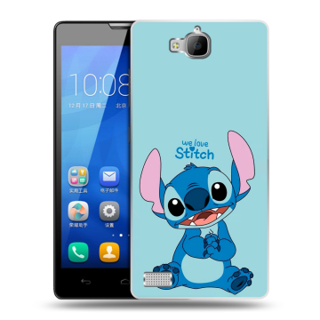 Пластиковый чехол на Huawei Honor 3c с принтом Лило и Стич