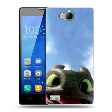 Пластиковый чехол на Huawei Honor 3c с принтом Как приручить дракона