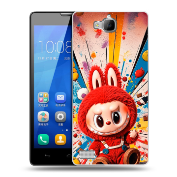 Пластиковый чехол на Huawei Honor 3c с принтом Labubu Лабубу Пластиковый чехол на Huawei Honor 3c с принтом Labubu Лабубу