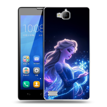 Пластиковый чехол на Huawei Honor 3c с принтом Холодное сердце Frozen