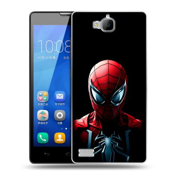 Пластиковый чехол на Huawei Honor 3c с принтом Spiderman Человек паук