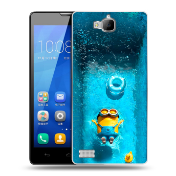Пластиковый чехол на Huawei Honor 3c с принтом Миньоны Пластиковый чехол на Huawei Honor 3c с принтом Миньоны