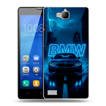 Пластиковый чехол на Huawei Honor 3c с принтом BMW БМВ Пластиковый чехол на Huawei Honor 3c с принтом BMW БМВ