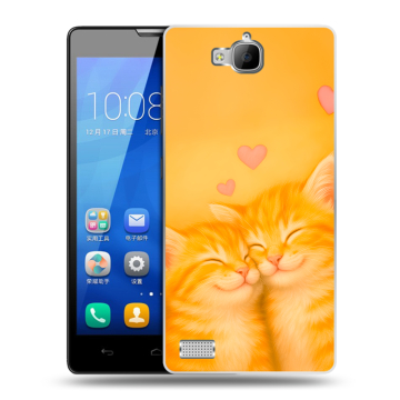 Пластиковый чехол на Huawei Honor 3c с принтом Милые котята