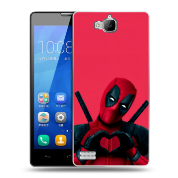 Пластиковый чехол на Huawei Honor 3c с принтом Дедпул Deadpool Пластиковый чехол на Huawei Honor 3c с принтом Дедпул Deadpool