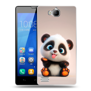 Пластиковый чехол на Huawei Honor 3c с принтом милая панда